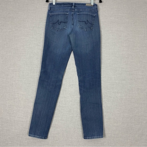 AG Prima Cigarette Jeans 28R Contour 360 Mid Rise Medium Wash Blue - Picture 2 of 10
